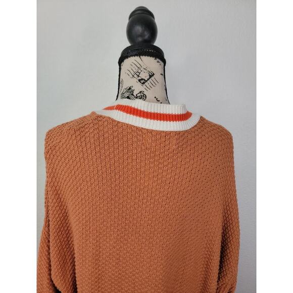 Aerie Oversized Varsity Cardigan Womens SZ Large Letterman Boyfriend Sweater - Picture 8 of 11